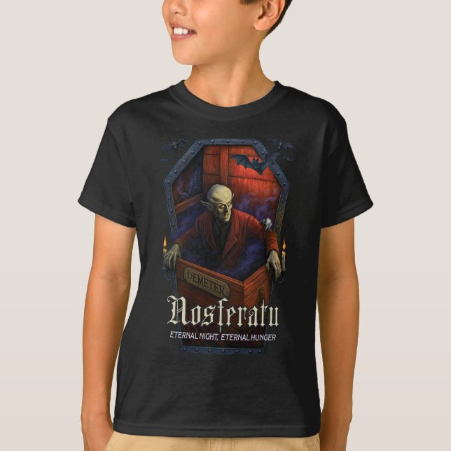 Nosferatu Demeter Coffin Edition Jovem T-Shirt (Frente)