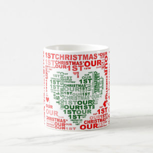Nossa 1ª Caneca de Café Chá de Natal Vermelho Verd