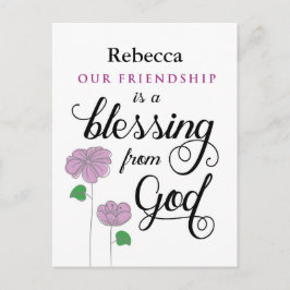 Nossa amizade é uma bênção do cartão postal de Deu