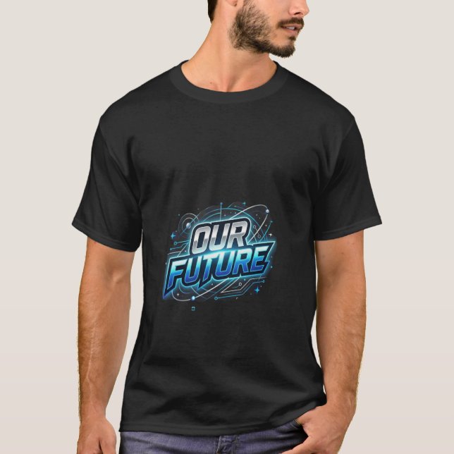 Nossa camiseta com design futurista  (Frente)