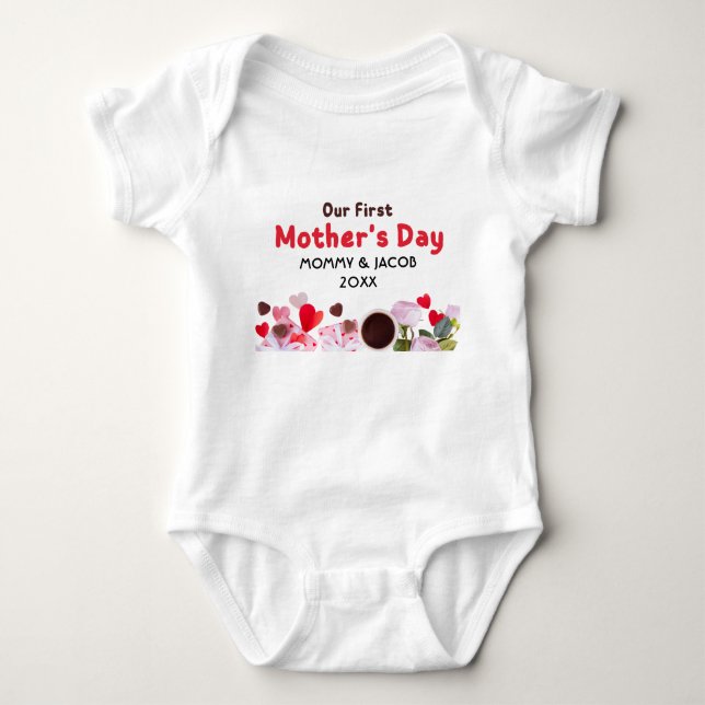 Nossa Camiseta de Bebê com Nome Personalizado para (Frente)