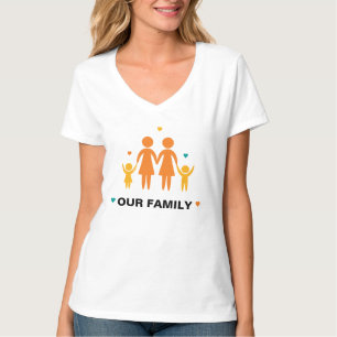 Nossa Camiseta Lesbiana Família (Menino e Menina)