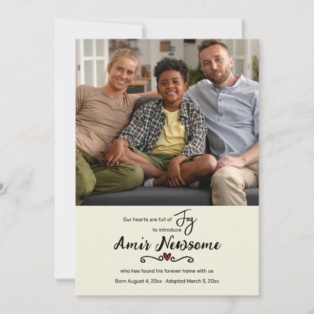 Nossa família adota o anúncio de adoção de fotos (Frente)