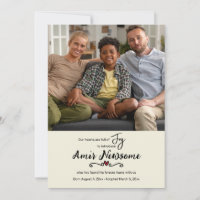 Nossa família adota o anúncio de adoção de fotos