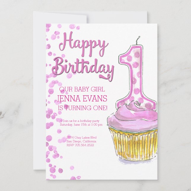 Nossa Menina está transformando um convite (Frente)