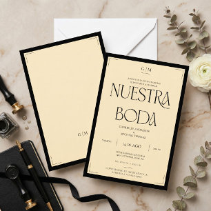 Nossa Noiva Art Déco Convite de Casamento Elegante