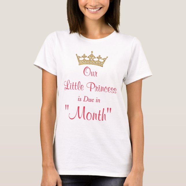 Nossa princesa pequena Maternidade Camisa com data (Frente)