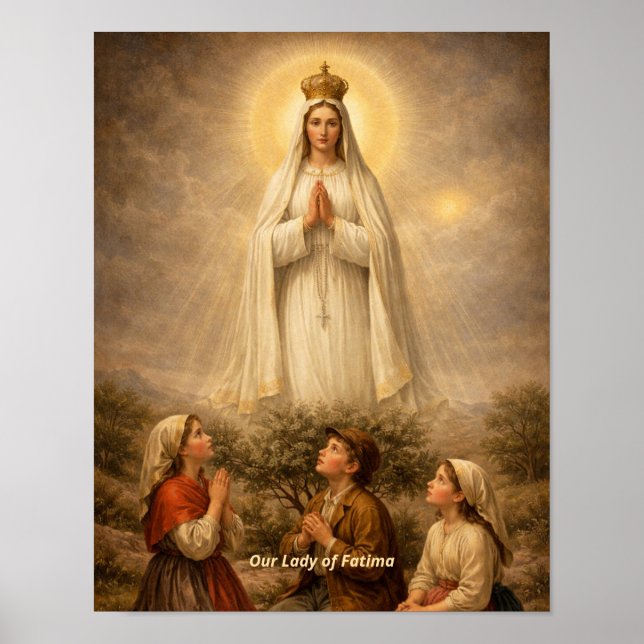 Nossa Senhora de Fátima Impressão de Arte (Frente)
