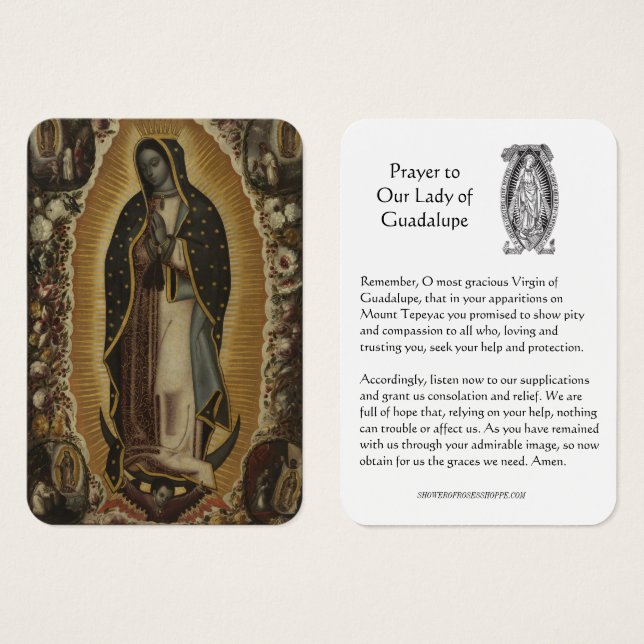 Nossa Senhora de Guadalupe Oração Santa (Frente & Verso)