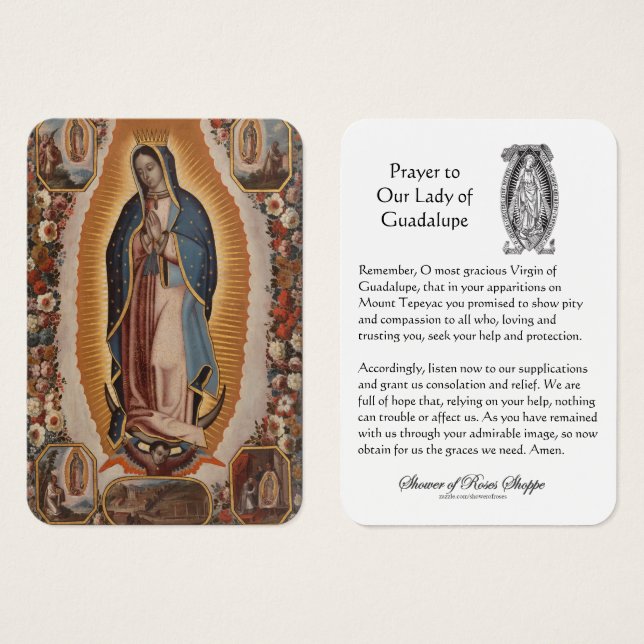 Nossa Senhora de Guadalupe Oração Santa (Frente & Verso)