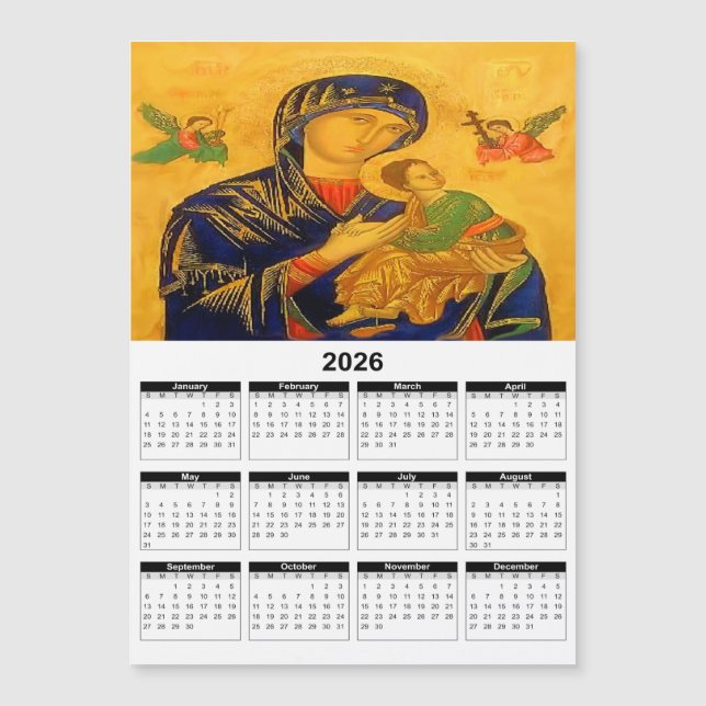 Nossa Senhora do Perpétuo Socorro Calendário 2026 (Frente)