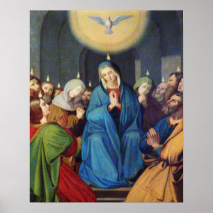 Nossa Senhora Virgem Maria Pentecostes Poster Esp