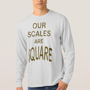 Nossas escalas são t-shirt quadrado