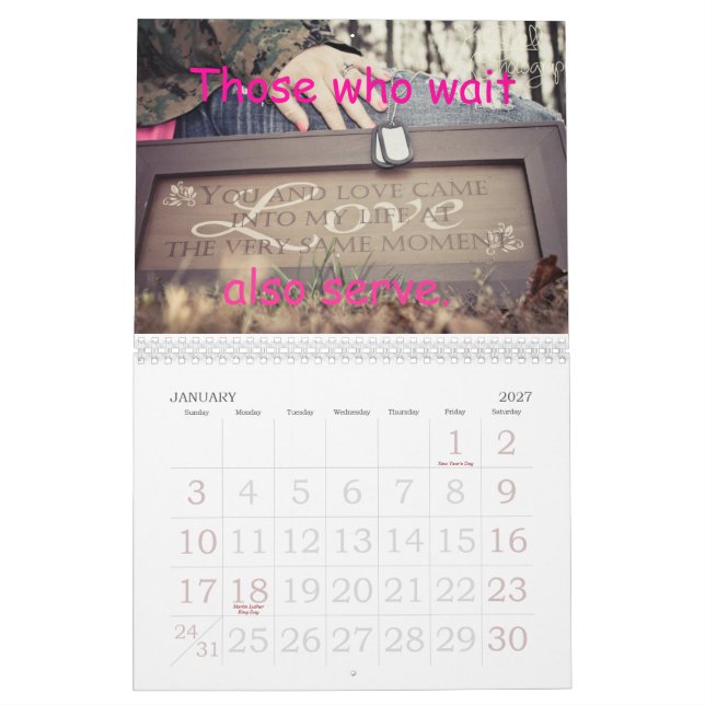 Nosso amor é calendário forte militar (Jan 2027)