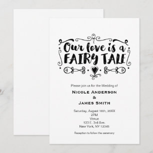 NOSSO AMOR É UM CONTOS DE FADAS Convite de Casamen