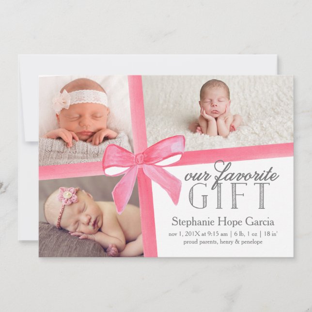 Nosso Anúncio de Nascimento do Presente Favorito P (Frente)