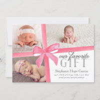 Nosso Anúncio de Nascimento do Presente Favorito P