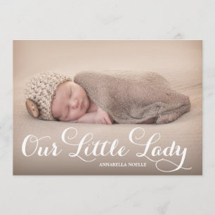 Nosso anúncio pequeno do nascimento da senhora  