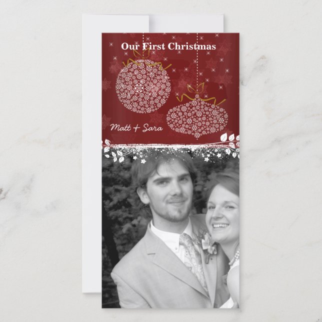 Nosso Cartão com fotos de Ornamentos Brancos de Na (Frente)