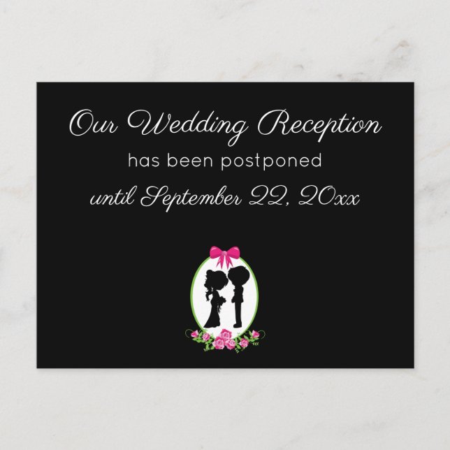 Nosso Cartão de Adiamento de Recepção de Casamento (Frente)