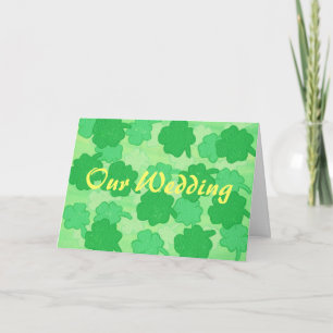 Nosso casamento, convites shamrocks verdes, modelo