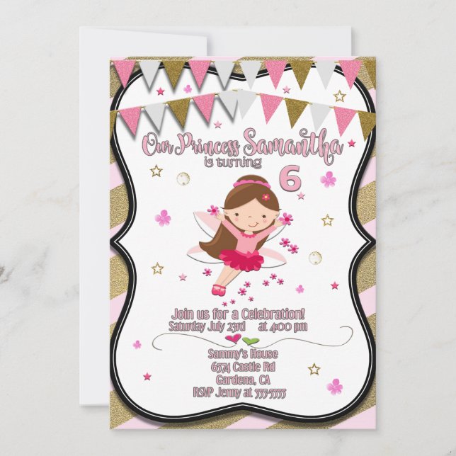 Nosso convite de aniversário da Princesa (Frente)