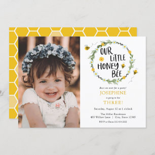 Nosso convite de aniversário de fotos da abelha de