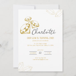 Nosso Convite de aniversário de Gem Tema de Diaman