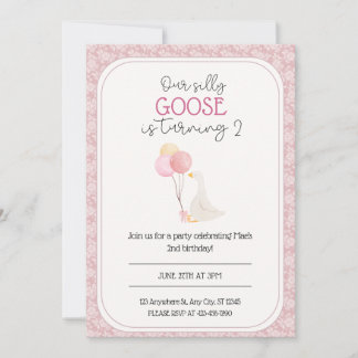 Nosso convite de aniversário de Goose Bobo