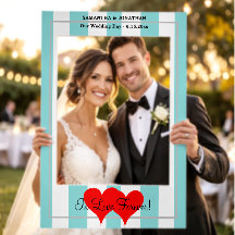 Nosso Dia de Casamento Azul Seafoam Listras Branca