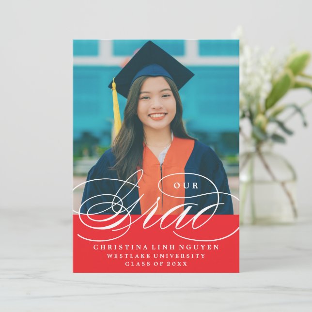 NOSSO GRAD DE ROTEIRO ELEGANTE | CONVITE DE FORMAT (Em pé/Frente)