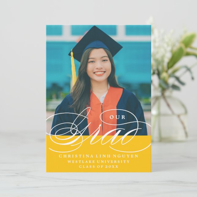 NOSSO GRAD DE ROTEIRO ELEGANTE | CONVITE DE FORMAT (Em pé/Frente)