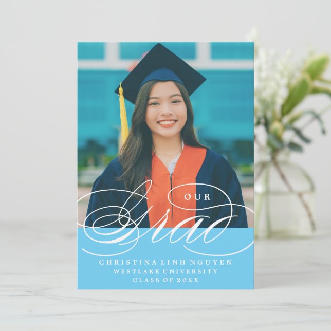 NOSSO GRAD DE ROTEIRO ELEGANTE | CONVITE DE GRADUA (Em pé/Frente)