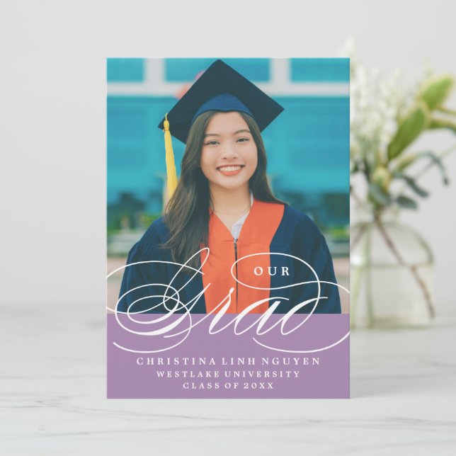 NOSSO GRAD DE ROTEIRO ELEGANTE | CONVITE DE GRADUA (Em pé/Frente)