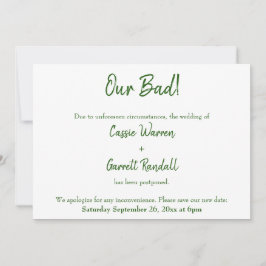 Nosso Mau Verde Branco Adiou Anúncio de Casamento