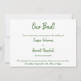 Nosso Mau Verde Branco Adiou Anúncio de Casamento