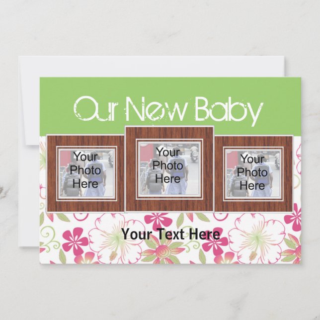 Nosso Novo Bebê, Cartão de Anúncio de Nascimento d (Frente)