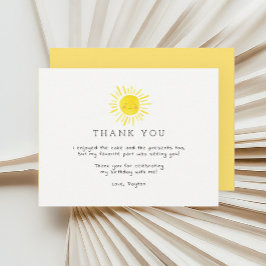 Nosso Pequeno Aniversário De Sol Obrigado Cartões