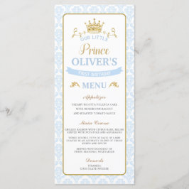 Nosso Pequeno Chá de fraldas Azul Menu Aniversário