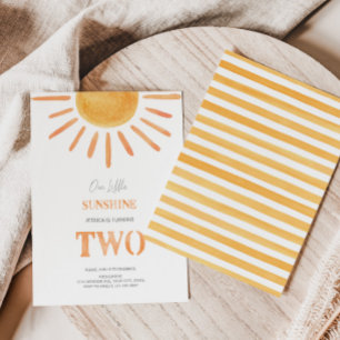 Nosso Pequeno Convite De segundo aniversário Sol