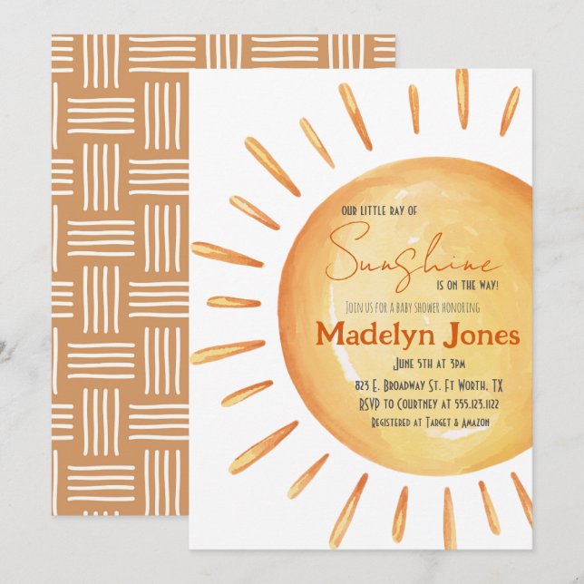 Nosso pequeno convite para Chás de fraldas à luz d (Frente/Verso)