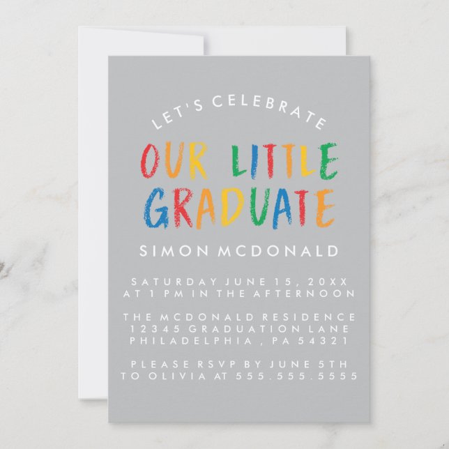 NOSSO PEQUENO GRADUADO | CONVITE DE FESTA DE FORMA (Frente)