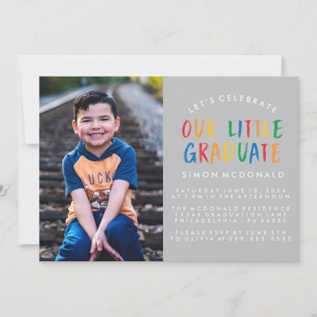NOSSO PEQUENO GRADUADO | CONVITE DE FESTA DE FORMA (Frente)