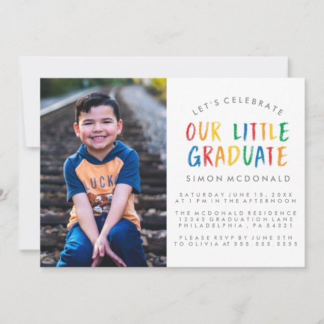 NOSSO PEQUENO GRADUADO | CONVITE DE FESTA DE FORMA (Frente)