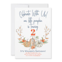 Nosso Pequeno Pumpkin Segundo Convite Azul De Aniv