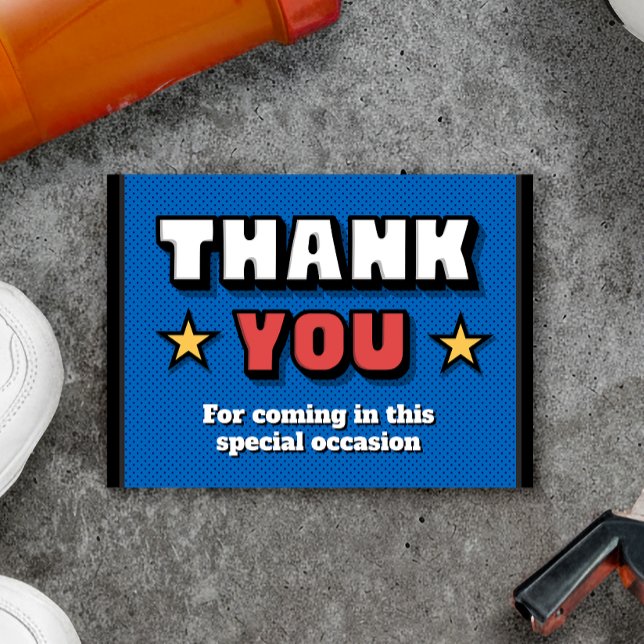 Nosso Pequeno Rookie está a caminho - Cartões de a (Our Little Rookie is on the Way - Thank You Card)