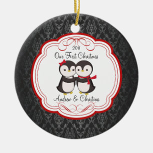 Nosso primeiro casal do pinguim dos enfeites de