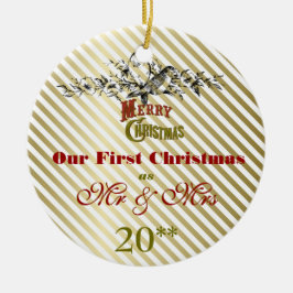 Nosso primeiro do Natal ornamento retro junto