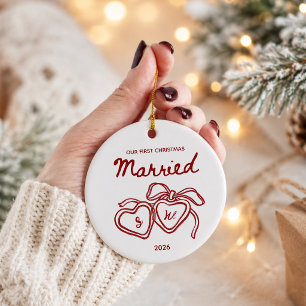 Nosso Primeiro Natal Casados Enfeite Caprichoso