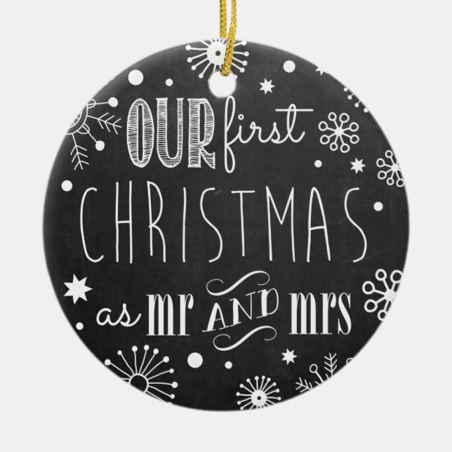 Nosso primeiro Natal como o Sr. e a Sra. Ornamento (Frente)